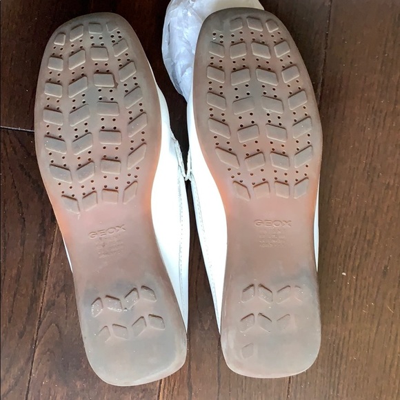 Geox Respira White Leather Loafer Slides - Picture 7 of 8